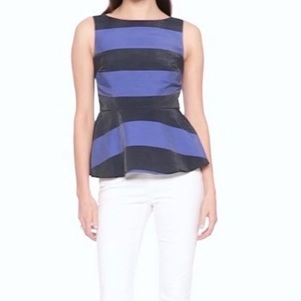 NWT Banana‎ Republic Flounce Peplum Stripe Top Sz 4
